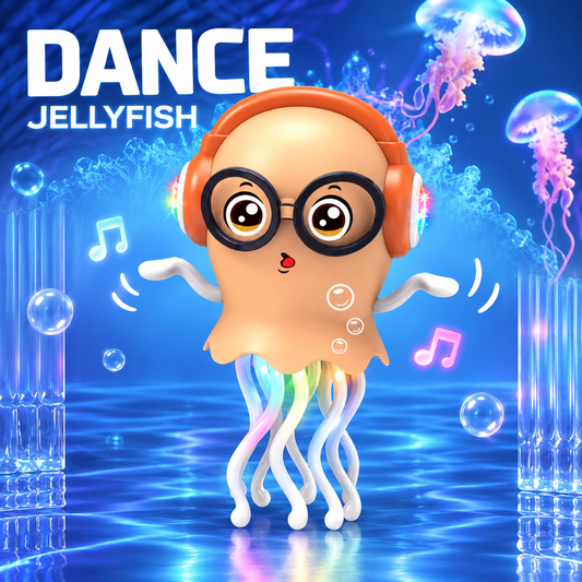 Dancing Octopus (Jellyfish) Toy, Smart Dancing Automatic Obstacle Sensor Toy with LED Lights & Music