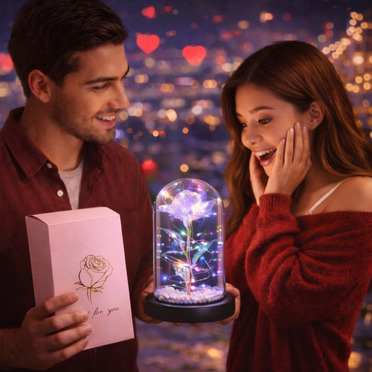 Forever Rose LED Dome Lamp – Romantic Gift for Her